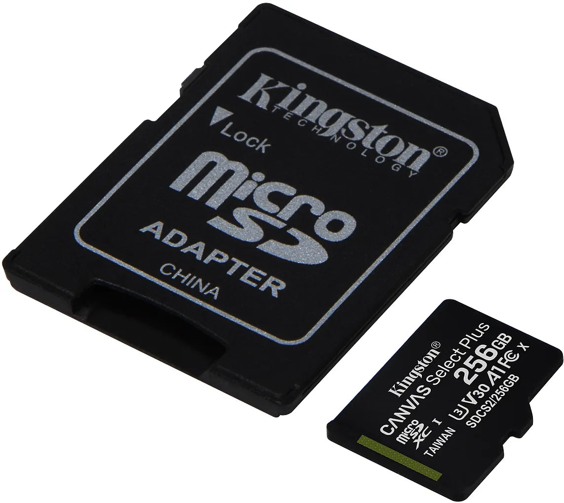 Kingston 256 Gt microSD Canvas Select Plus UHS-I Speed Class 1 (U3) -muistikortti
