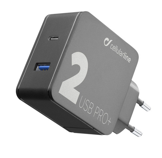 Cellularline USB-C 18 W 2 porttinen - virtalähde